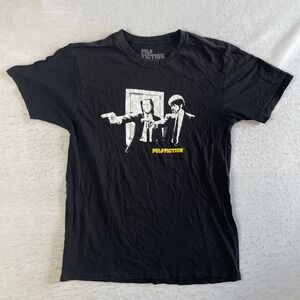 Pulp Fiction Graphic T-Shirt Mens Large Black Movie Tee Vincent Jules
